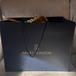 Harry Winston Navy and Gold Gift Bag